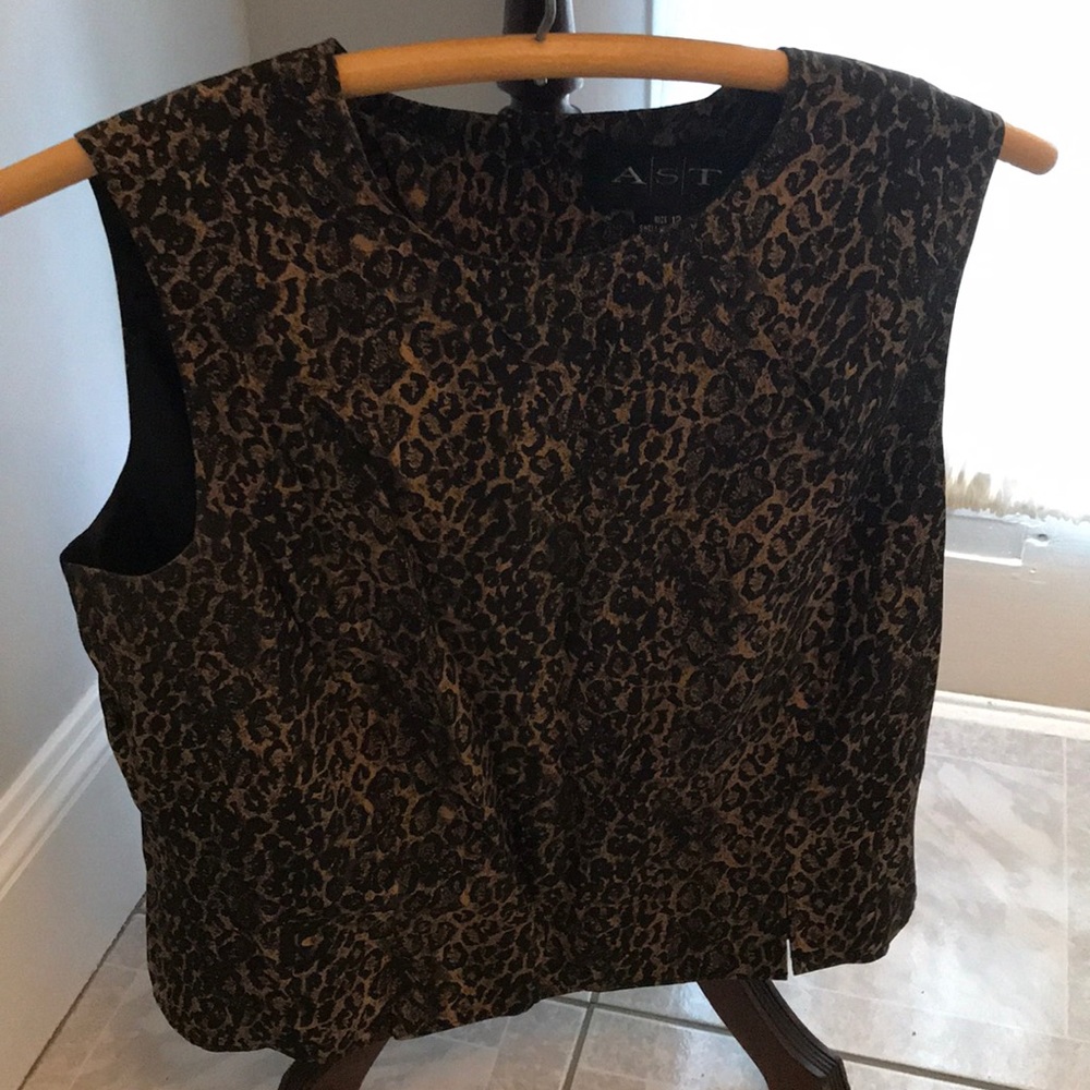 Silk animal print top